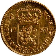 Netherlands 1/4 Gulden (5 Stuivers) 1759 Rooster KM# 135a West Friesland Province Standard Coinage MO ARG ORD FOE BELG WEST F 17 59 coin obverse Netherlands 1/4 Gulden (5 Stuivers) 1759 Rooster KM# 135a West Friesland Province Standard Coinage MO ARG ORD FOE BELG WEST F 17 59 coin obverse