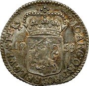Netherlands 1/4 Gulden (5 Stuivers) Standing Figure West Friesland 1759 Rooster KM# 135 MO ARG ORD FOE BELG WESTF 17 59 coin obverse Netherlands 1/4 Gulden (5 Stuivers) Standing Figure West Friesland 1759 Rooster KM# 135 MO ARG ORD FOE BELG WESTF 17 59 coin obverse