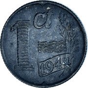 Netherlands 1 Cent Wilhelmina I 1944 KM# 170 1 CT 1942 coin reverse Netherlands 1 Cent Wilhelmina I 1944 KM# 170 1 CT 1942 coin reverse