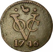Netherlands 1 Duit KM# 131 Friesland Province Standard Coinage VOC 1746 coin reverse Netherlands 1 Duit KM# 131 Friesland Province Standard Coinage VOC 1746 coin reverse