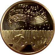 Netherlands ECU 200th Anniversary Shubert 1997 In Sets only X# 224 1797-1828 FRANZ SCHUBERT coin reverse