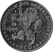 Netherlands ECU Contribution to space travel 1999 X# 239 KONINKRIJK DER NEDERLANDEN 1999 ECU coin obverse Netherlands ECU Contribution to space travel 1999 X# 239 KONINKRIJK DER NEDERLANDEN 1999 ECU coin obverse