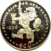 Netherlands ECU Johannes Vermeer 1996 In Sets only X# 211 1996 ECU KONINKRIJK DER NEDERLANDEN coin obverse Netherlands ECU Johannes Vermeer 1996 In Sets only X# 211 1996 ECU KONINKRIJK DER NEDERLANDEN coin obverse