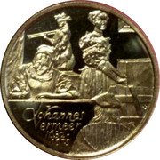 Netherlands ECU Johannes Vermeer 1996 In Sets only X# 211 1632-1675 JOHANNES VERMEER coin reverse Netherlands ECU Johannes Vermeer 1996 In Sets only X# 211 1632-1675 JOHANNES VERMEER coin reverse