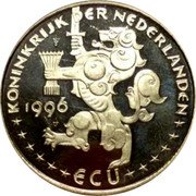 Netherlands ECU Marten Toonder 1996 In Sets only X# 213 1996 ECU KONINKRIJK DER NEDERLANDEN coin obverse Netherlands ECU Marten Toonder 1996 In Sets only X# 213 1996 ECU KONINKRIJK DER NEDERLANDEN coin obverse