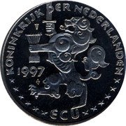 Netherlands ECU Suske and Wiske 1997 In Sets only X# 220 1997 ECU KONINKRIJK DER NEDERLANDEN coin obverse