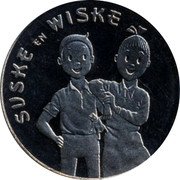 Netherlands ECU Suske and Wiske 1997 In Sets only X# 220 SUSKE EN WISKE coin reverse