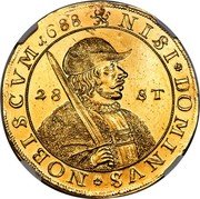 Netherlands 1 Florijn Pattern 1688  KM# Pn19 28 ST NISI DOMINVS NOBISCVM 1668 coin reverse Netherlands 1 Florijn Pattern 1688  KM# Pn19 28 ST NISI DOMINVS NOBISCVM 1668 coin reverse