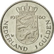 Netherlands 1 Gulden Beatrix Investiture of New Queen 1980 KM# 200 19 80 NEDERLAND 1 GULDEN coin reverse Netherlands 1 Gulden Beatrix Investiture of New Queen 1980 KM# 200 19 80 NEDERLAND 1 GULDEN coin reverse