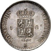 Netherlands 1 G (Louis Napoleon) KM# 31 KONINGRIJK HOLLAND 1 G N 1809 coin reverse Netherlands 1 G (Louis Napoleon) KM# 31 KONINGRIJK HOLLAND 1 G N 1809 coin reverse