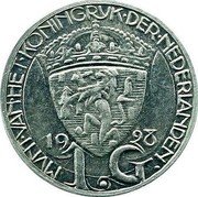 Netherlands 1 Gulden Wihelmina 1928 KM# Pn122 MVNT VAN HET KONIGRYK DER NEDERLANDEN 1928 1 G coin reverse