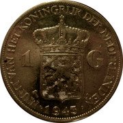 Netherlands 1 gulden (Wilhelmina) KM# 330 WILHELMINA KONINGIN DER NEDERLANDEN coin reverse