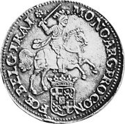 Netherlands Ducaton Piedfort 1730 KM# P55 MO NO ARG PRO CON FOE BELG TRAI coin obverse