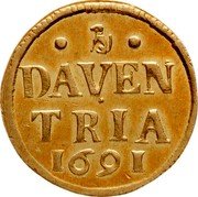 Netherlands 1 Stuiver (Pattern) KM# Pn6 DAVEN TRIA 1691 coin reverse