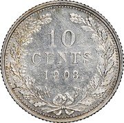 Netherlands 10 Cents Wilhelmina I 1903 KM# 135 10 CENTS 1903 coin reverse Netherlands 10 Cents Wilhelmina I 1903 KM# 135 10 CENTS 1903 coin reverse