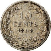 Netherlands 10 Cents Wilhelmina 1898 Halberd KM# 119 10 CENTS 1901 coin reverse Netherlands 10 Cents Wilhelmina 1898 Halberd KM# 119 10 CENTS 1901 coin reverse