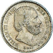 Netherlands 10 Cents William III 1882 Broadaxe, Dot after date KM# 80 WILLEM III KONING - DER NEDERLANDEN G.H.V.L. IPS coin obverse Netherlands 10 Cents William III 1882 Broadaxe, Dot after date KM# 80 WILLEM III KONING - DER NEDERLANDEN G.H.V.L. IPS coin obverse