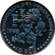 Netherlands 10 Ecu 10th Deathanniversary 3rd Minister-President Willem Drees 1998 ☤ b+a KONINKRIJK DER NDERLANDEN 10 ECU 1998 coin obverse