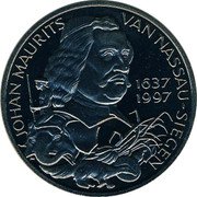 Netherlands 10 ecu (300th Anniversary Johan Maurits van Nassau-Sieggen.) X# 108 JOHAN MAURITS YAN NASSAU - SIEGEN 1637 - 1997 coin obverse Netherlands 10 ecu (300th Anniversary Johan Maurits van Nassau-Sieggen.) X# 108 JOHAN MAURITS YAN NASSAU - SIEGEN 1637 - 1997 coin obverse