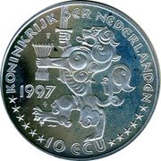 Netherlands 10 ecu (400 Years Diplomatic Contact with Russia) X# 112a 1997 10 ECU KONINKRIJK DER NEDERLANDEN coin obverse Netherlands 10 ecu (400 Years Diplomatic Contact with Russia) X# 112a 1997 10 ECU KONINKRIJK DER NEDERLANDEN coin obverse