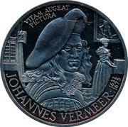 Netherlands 10 ecu (Johannes Vermeer.) X# 100 VITAM AUGEAT PICTURA JOHANNES VERMEER 1632- 1675 coin reverse Netherlands 10 ecu (Johannes Vermeer.) X# 100 VITAM AUGEAT PICTURA JOHANNES VERMEER 1632- 1675 coin reverse