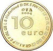 Netherlands 10 Euro Beatrix Enlargement EU 2004 Proof KM# 247 2004 10 EURO NEDERLAND D DK S FIN EST LV LT PL CZ SK H SLO CY GR A I M P E F IRL GB L B coin reverse