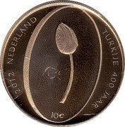 Netherlands 10 Euro 400 Years of Diplomatic Relations between Turkey and Netherlands 2012 Proof KM# 318 2012 NEDERLAND TURKIJE 400 JAAR 10 € coin reverse Netherlands 10 Euro 400 Years of Diplomatic Relations between Turkey and Netherlands 2012 Proof KM# 318 2012 NEDERLAND TURKIJE 400 JAAR 10 € coin reverse