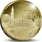 Netherlands 10 Euro 100 years of the Peace Palace 2013 Proof KM# 335 100 JAAR VREDESPALEIS 10€ ARBITRAGE RECHT VREDE coin reverse Netherlands 10 Euro 100 years of the Peace Palace 2013 Proof KM# 335 100 JAAR VREDESPALEIS 10€ ARBITRAGE RECHT VREDE coin reverse