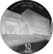 Malta 10 euro (25th Anniversary - Junior College) 10 EURO 1995-2020 25 YEARS OF JUNIOR COLLEGE G.F. coin reverse