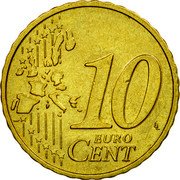 Netherlands 10 Euro Cent Beatrix 1st map 1999 KM# 237 10 EURO CENT LL coin reverse Netherlands 10 Euro Cent Beatrix 1st map 1999 KM# 237 10 EURO CENT LL coin reverse