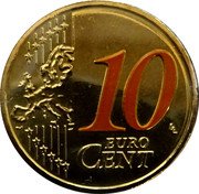 Netherlands 10 Euro Cent (Oranje Geluksdubbeltje) KM# 347a 10 EURO CENT LL coin reverse Netherlands 10 Euro Cent (Oranje Geluksdubbeltje) KM# 347a 10 EURO CENT LL coin reverse