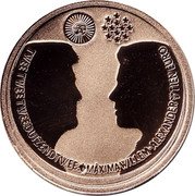 Netherlands 10 Euro Marriage of Willem Alexander and Maxima 2002 Prooflike KM# 244 TWEE TWEE TWEEDUIZENDTWEE MÁXIMA WILLEM-ALEXANDER TIEN EURO coin reverse Netherlands 10 Euro Marriage of Willem Alexander and Maxima 2002 Prooflike KM# 244 TWEE TWEE TWEEDUIZENDTWEE MÁXIMA WILLEM-ALEXANDER TIEN EURO coin reverse