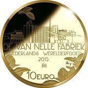 Netherlands 10 Euro Unesco Van Nelle Factory 2015 Proof KM# 366 DE VAN NELLE FABRIEK NEDERLANDS WERELDERFGOED 2015 10 EURO coin reverse Netherlands 10 Euro Unesco Van Nelle Factory 2015 Proof KM# 366 DE VAN NELLE FABRIEK NEDERLANDS WERELDERFGOED 2015 10 EURO coin reverse
