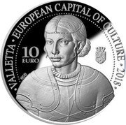 Malta 10 Euro (Valletta - European Capital of Culture) 10 EURO 2018 EUROPEAN CAPITAL OF CULTURE VALETTA coin reverse