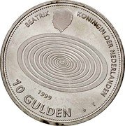 Netherlands 10 Gulden Beatrix. New Millennium 1999 KM# 228 BEATRIX KONINGIN DER NEDERLANDEN 2000 10 GULDEN coin reverse