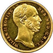 Netherlands 10 Guldens Willem II 1842 Fleur de lis KM# 71 WILLEM II KONING - DER NED . G . H . V . L . coin obverse Netherlands 10 Guldens Willem II 1842 Fleur de lis KM# 71 WILLEM II KONING - DER NED . G . H . V . L . coin obverse