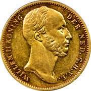 Netherlands 10 Guldens Willem II 1848 Sword KM# 78 WILLEM II KONING - DER NED . G . H . V . L . coin obverse Netherlands 10 Guldens Willem II 1848 Sword KM# 78 WILLEM II KONING - DER NED . G . H . V . L . coin obverse