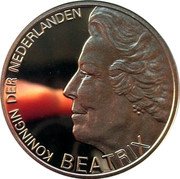 Netherlands 10 Gulden Beatrix Hugo de Groot 1995 Proof KM# 220 BEATRIX KONINGIN DER NEDERLANDEN coin obverse Netherlands 10 Gulden Beatrix Hugo de Groot 1995 Proof KM# 220 BEATRIX KONINGIN DER NEDERLANDEN coin obverse