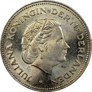 Netherlands 10 Guldens 25 years End of World War II ND KM# 195 JULIANA KONINGIN DER NEDERLANDEN coin obverse Netherlands 10 Guldens 25 years End of World War II ND KM# 195 JULIANA KONINGIN DER NEDERLANDEN coin obverse