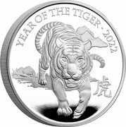 UK 10 Pounds Year of the Tiger 2022 Proof, released in 2021 YEAR OF THE TIGER 2022 虎 D.L coin reverse UK 10 Pounds Year of the Tiger 2022 Proof, released in 2021 YEAR OF THE TIGER 2022 虎 D.L coin reverse