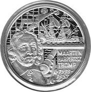 Netherlands 100 Euro (400th year annivarsary Maarten Tromp) X# 148 MAARTEN HARPERTSZ TROMP 1598 - 1653 coin reverse