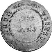 Netherlands 100 Stuivers 1794 KM# 8.1 Staats-Brabant - Maastricht City Siege Coinage UBRE 1794 OBSESSA 100 STRS coin reverse