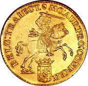 Netherlands 14 Guldens Gouden rijder 1751 KM# 104 MO AUR PRO CONFOED BELG TRAIECT coin obverse Netherlands 14 Guldens Gouden rijder 1751 KM# 104 MO AUR PRO CONFOED BELG TRAIECT coin obverse