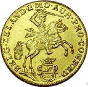 Netherlands 14 Guldens Gouden rijder 1760 KM# 97 MO AUR PRO CONFOED BELG ZELAND coin obverse Netherlands 14 Guldens Gouden rijder 1760 KM# 97 MO AUR PRO CONFOED BELG ZELAND coin obverse