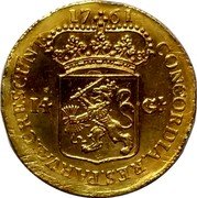 Netherlands 14 Guldens Coat of Arms Groningen Ommeland 1761 Mintage included with KM60 KM# 61 CONCORDIA RES PARVAE CRESCUNT 17 61 14 GL coin reverse Netherlands 14 Guldens Coat of Arms Groningen Ommeland 1761 Mintage included with KM60 KM# 61 CONCORDIA RES PARVAE CRESCUNT 17 61 14 GL coin reverse