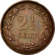 Netherlands 2 1/2 Cent Wilhelmina I 1894 Halberd KM# 108.2 2 1/2 CENT coin reverse Netherlands 2 1/2 Cent Wilhelmina I 1894 Halberd KM# 108.2 2 1/2 CENT coin reverse