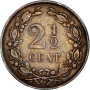 Netherlands 2 1/2 Cent William III 1883 Broadaxe KM# 108.1 2 1/2 CENT coin reverse Netherlands 2 1/2 Cent William III 1883 Broadaxe KM# 108.1 2 1/2 CENT coin reverse