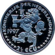 Netherlands 2 1/2 ecu (400 Years Diplomatic Contact with Russia.) X# 111a 1997 2 1/2 ECU KONINKRIJK DER NEDERLANDEN coin obverse Netherlands 2 1/2 ecu (400 Years Diplomatic Contact with Russia.) X# 111a 1997 2 1/2 ECU KONINKRIJK DER NEDERLANDEN coin obverse