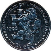 Netherlands 2 1/2 ecu (Jacob van Kampen.) X# 103 1996 2 1/2 ECU KONINKRIJK DER NEDERLANDEN coin obverse
