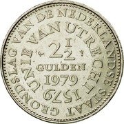 Netherlands 2-1/2 Gulden 400th Anniversary of the Union of Utrecht 1979 KM# 197 GRONDSLAG VAN DE NEDERLANDSE STAAT UNIE VAN UTRECHT 1579 2 1/2 GULDEN 1979 coin reverse Netherlands 2-1/2 Gulden 400th Anniversary of the Union of Utrecht 1979 KM# 197 GRONDSLAG VAN DE NEDERLANDSE STAAT UNIE VAN UTRECHT 1579 2 1/2 GULDEN 1979 coin reverse